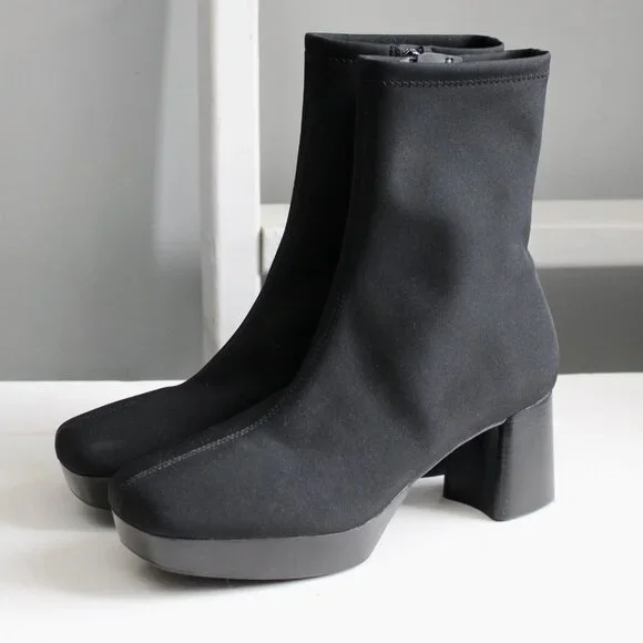 Aerosoles Women's Sussex Stretch Gabardine Block Heel Platform Bootie sz 9.5 NWT - Picture 2 of 8